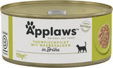 Applaws 100% naturale Premium-Nassfutter für Katzen, Thunfischfilet mit Algen in Brühe - Confezione con 24 x 156g Dosen