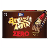 Cialde al cioccolato fondente Tirma 70% cacao | Senza zuccheri aggiunti | Adatto per diete cheto | Basso contenuto di carboidrati | Per diabetici Confezione multipla di wafer al cioccolato | 3 pezzi | 64,5 g
