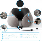 Cuscino per il collo, Cuscino per il collo dell'aereo, Cuscino da viaggio, Cuscino per il collo per adulti, Cuscino per il collo dell'auto, Cuscino per la casa, Cuscino ergonomico in memory foam, Schienale stretto lavabile, Regolabile, Grigio