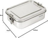 Wenco Lunch Box in Acciaio Inossidabile 2 Scomparti Grande Capacità 850ml Lunch Box Impermeabile Lavabile in Lavastoviglie Incluso Anello di Ricambio in Silicone 18,5 x 14 x 5,5 cm Argento (2 Pezzi) Scatole per Conservazione Alimenti Naty Shop