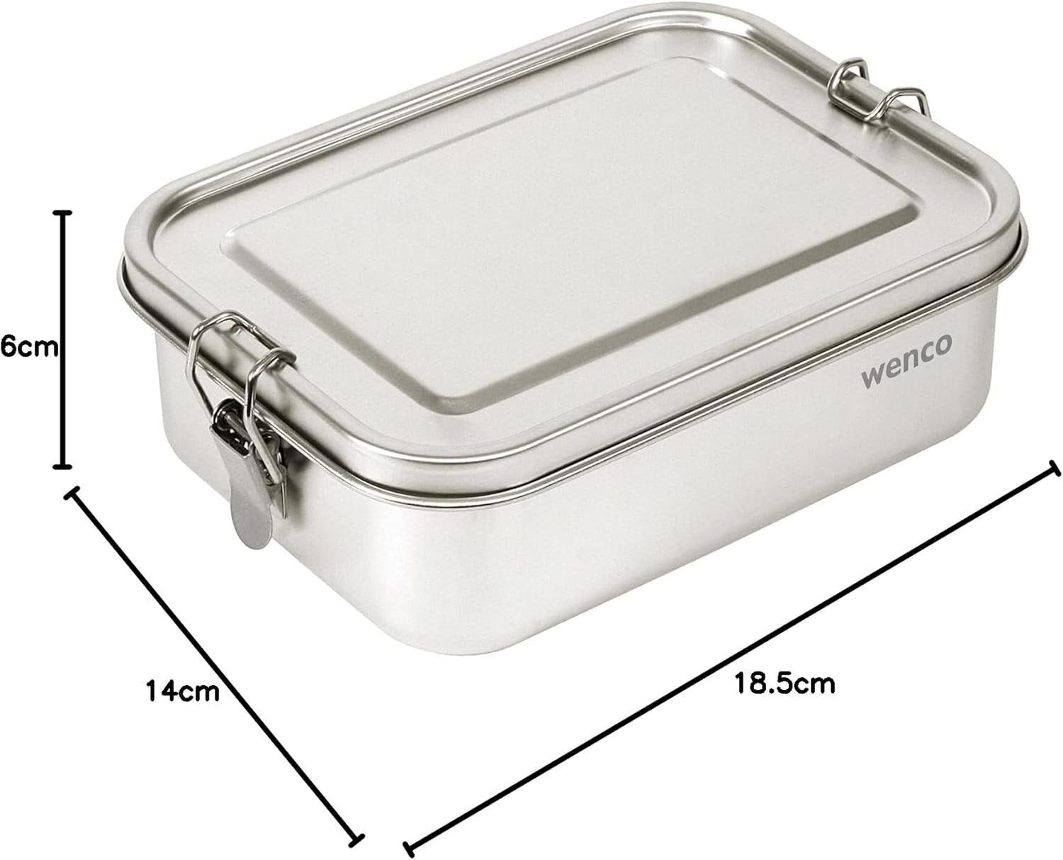 Wenco Lunch Box in Acciaio Inossidabile 2 Scomparti Grande Capacità 850ml Lunch Box Impermeabile Lavabile in Lavastoviglie Incluso Anello di Ricambio in Silicone 18,5 x 14 x 5,5 cm Argento (2 Pezzi) Scatole per Conservazione Alimenti Naty Shop