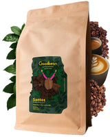 Santo | Caffè in grani 2500g - 100% Arabica dal Brasile | per espresso, cappuccino o caffè filtrato forte | Omni Arrosto | Caffè classico: l'introduzione perfetta al caffè speciale