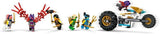LEGO NINJAGO Ninja Team Combi Caterpillar 4 in 1 Set con aliante, auto da corsa e 2 motociclette e 6 minifigure Regalo per ragazzi e ragazze Giocattolo Ninja 71820 Set da costruzione Besuche den LEGO-Store