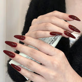 Unghie finte, Mandorla francese, Lunga, Unghie artificiali con colla, Per donna, Ragazza, Accessori o idea regalo, Per matrimonio, compleanno, Natale, San Valentino