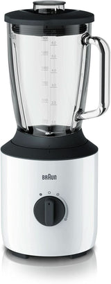 Braun Powerblend 3 JB 3150 BK Robot da cucina - 1,5 L Glass-Mixaufsatz, Küchenhelfer Zum Zerkleinern, Pürieren & Mixen, 800 Watt, Schwarz Kitchen Naty Shop Weiß Single