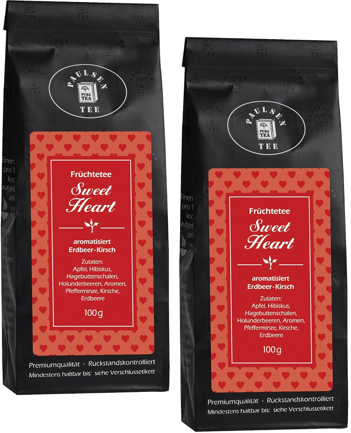 Sweet Heart 2 x 100 g Paulsen Tea Tè alla frutta controllato per i residui