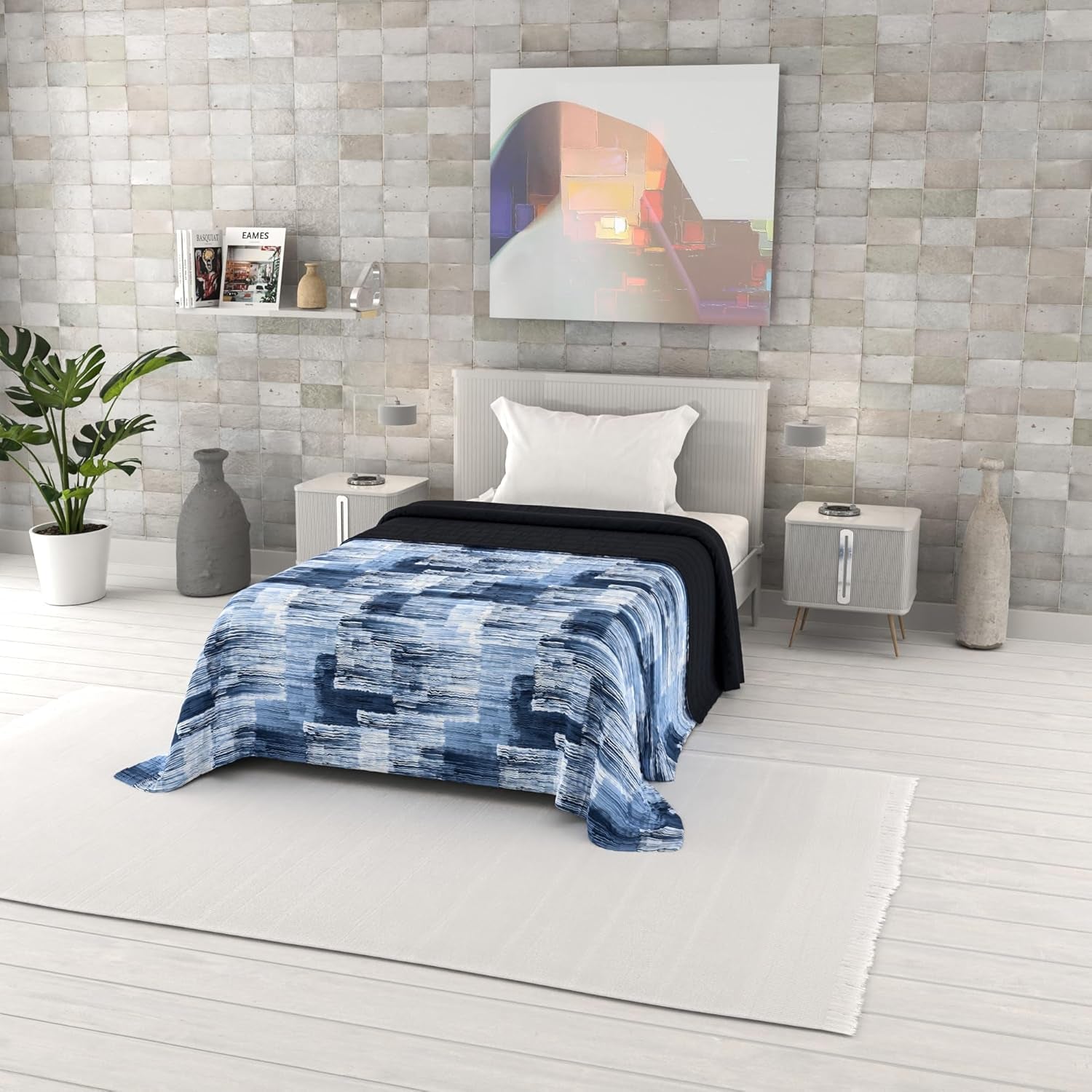 Trapunta estiva stampata fantasia, imbottitura in poliestere, Petali, 260X270Cm Trapunte e trapunte Naty Shop Dye 170X270Cm