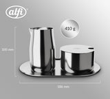 SET LATTE E ZUCCHERO alfi set latte e zucchero in acciaio inox lucido di alta qualità, design elegante, lavabile in lavastoviglie, resistente
