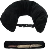 Bivpreom Cuscino da viaggio imbottito per collo, Cuscino da viaggio imbottito, Cuscino da viaggio imbottito, Imbottito con vestiti, Si trasforma in bagaglio extra senza bagaglio in eccesso Cuscini da viaggio Naty Shop Nero1