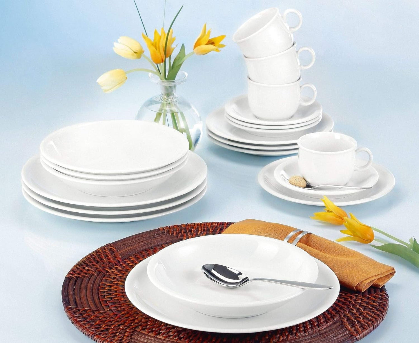 Seltmann Weiden 001.716175 Compact White Servizio di stoviglie da 30 pezzi, bianco/semplice