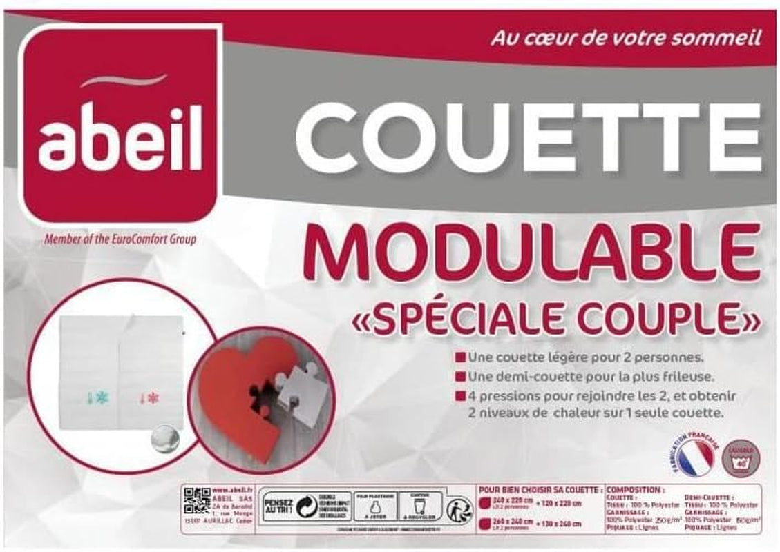 Abeil Couette Modulabile Special Coppia 220 X 240 Cm Piumini e Trapunte Naty Shop