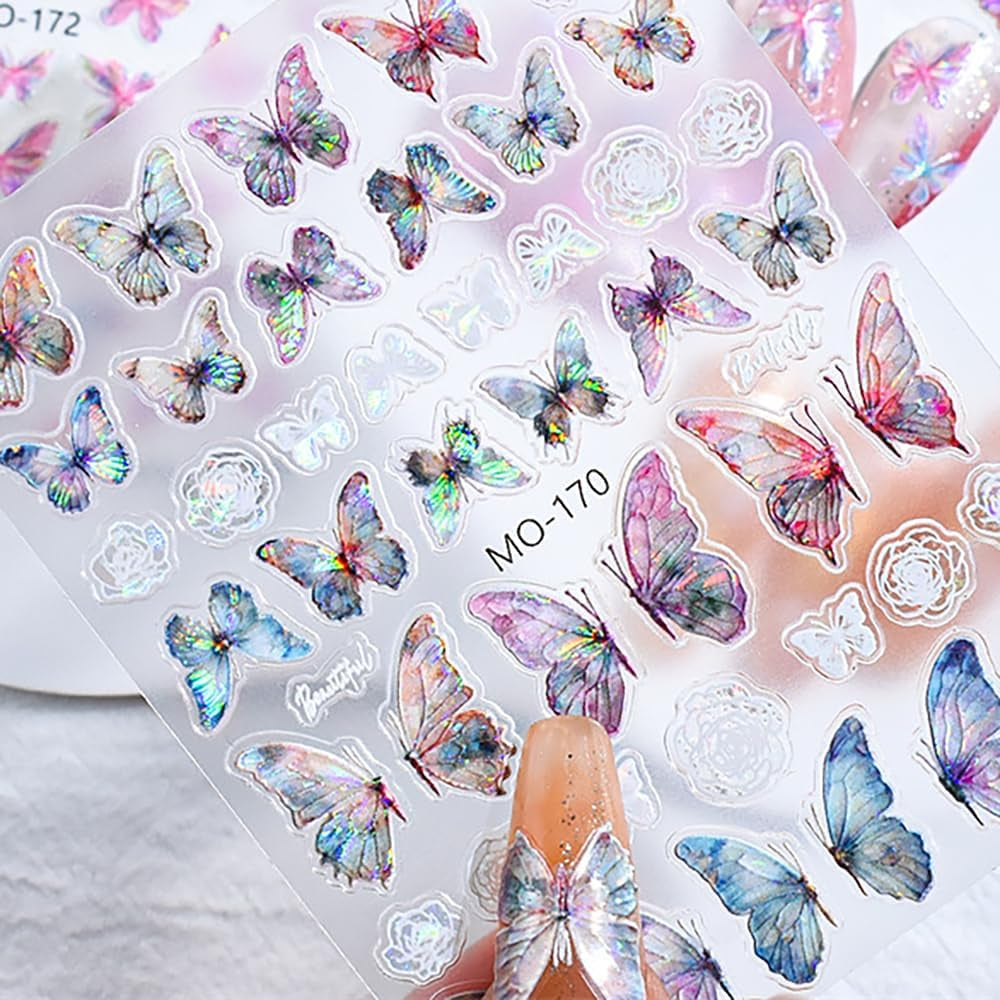 Adesivi per unghie farfalla in rilievo 5D farfalle autoadesive adesivi per decorazione unghie adesivi per nail art aurora farfalla accessori per unghie design adesivi per unghie farfalla adesivi per nail art