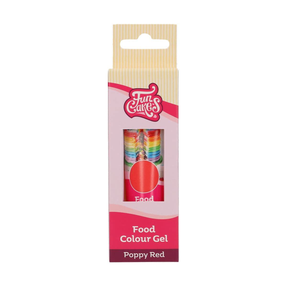 Colorante alimentare Funcakes, colorante alimentare in gel, rosso papavero: colorante alimentare altamente concentrato per pasta, panna, fondente e marzapane. Dosaggio facile. Una sola goccia per creare colori vivaci. Halal. 30 g.