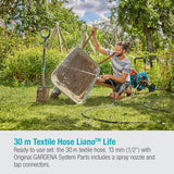 Gardena Liano Life Tubo tessile da 1/2 pollice, set 30 m: Tubo da giardino tessile estremamente flessibile con tubo interno in PVC, senza pieghe, leggero, resistente alle intemperie (18457-20)