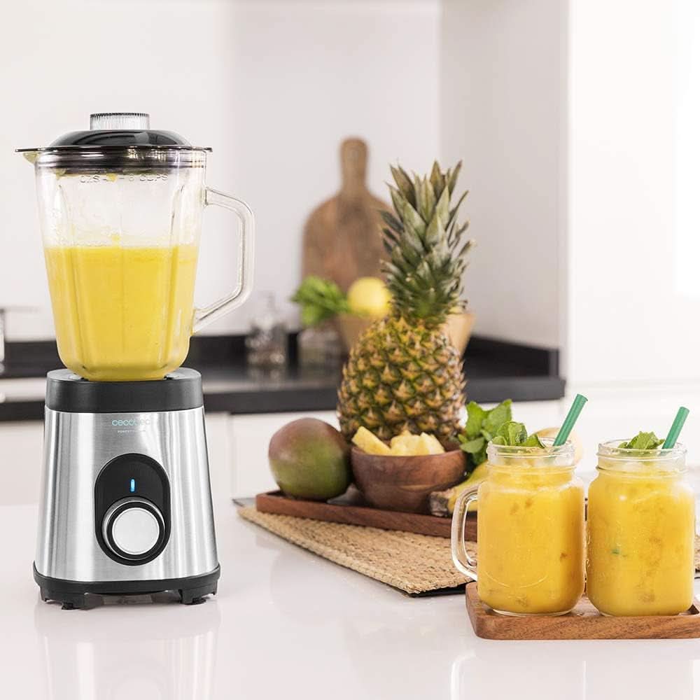 Cecotec Miscelatore Glas Power Schwarz Titan 1000 INOX. 1000 W, Edelstahlgehäuse, 6-Blatt-Blatt Mit Schwarzer Titanbeschichtung, 1.5-L-Glaskrug, 5 Geschwindigkeiten [Energieeffizienzklasse a +] Cucina Naty Shop
