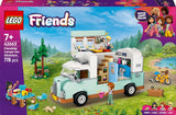 Carovana LEGO Friends, set da costruzione di gioco di ruolo con roulotte giocattolo, regalo per ragazze dai 7 anni in su, set di gioco creativo con 3 minifigure e figura dell'animale furetto 42663 Set da costruzione Besuche den LEGO-Store
