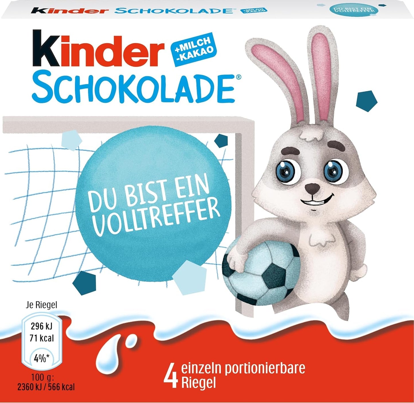 Kinder Chocolate (20 x 50 g) - Regalo di San Valentino per lui e per lei, dolci di Carnevale e Martedì Grasso - Barrette di cioccolato al latte ripiene - 20 confezioni da 4 barrette individuali ciascuna