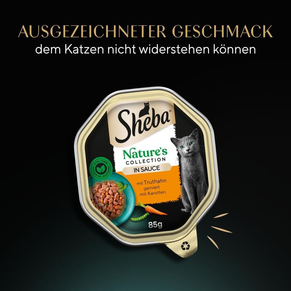 SHEBA Cibo umido per gatti, Collezione Nature in salsa di tacchino, 2 x 11 x 85 g