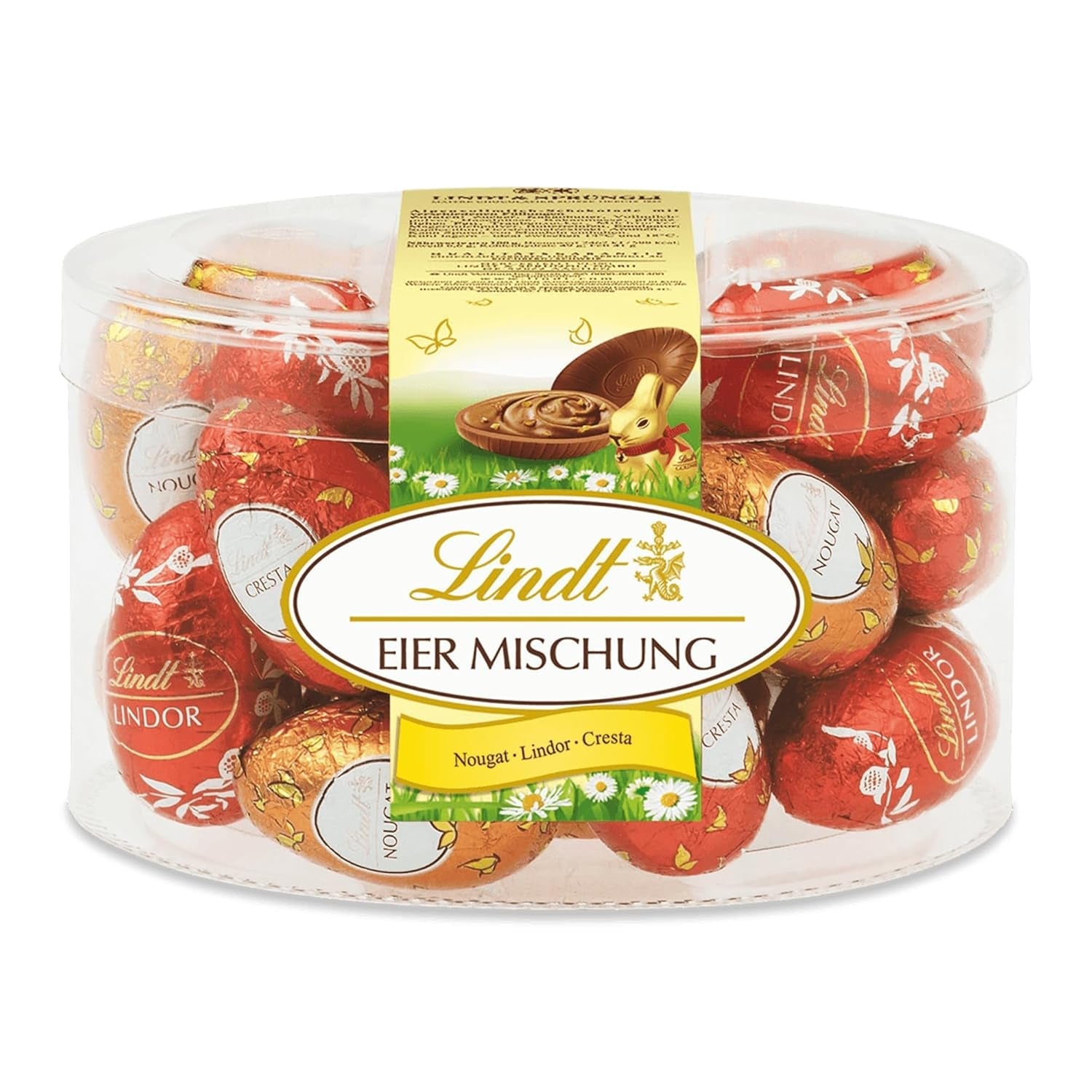 Assortimento di uova di cioccolato Lindt | Busta da 450 g | 9x Cioccolato al latte LINDOR, 8x Torrone, 8x Cresta | Varietà di uova di cioccolato colorate per Pasqua | Cioccolato pasquale | Regalo di cioccolato | Belle uova di Pasqua