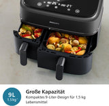 Philips Airfryer Dual Basket Serie 3000, 9L, 2 cestelli, 2 piatti pronti contemporaneamente, tecnologia Rapidair più aria calda Elettrodomestici Naty Shop