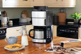 Caffettiera Russell Hobbs con macinacaffè e caraffa termica [Timer digitale, soffione doccia per estrazione e aroma ottimali] Grind&Brew (1-10 tazze, 3 impostazioni di macinatura) Caffettiera con filtro 25620-56