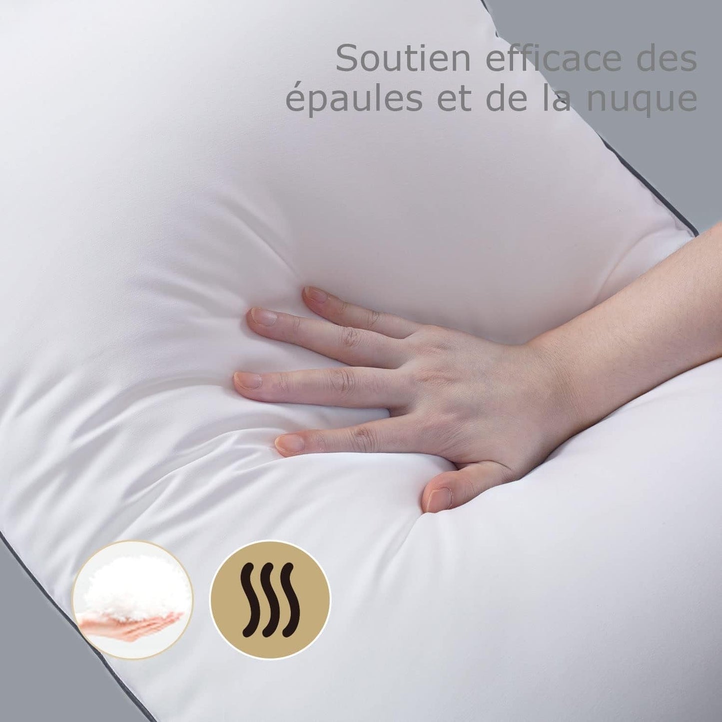 Cuscino Bedstory, 50 X 70 Cm, 2 Pezzi, Anti-morso, Traspirante, Ipoallergenico, Imbottitura: 100% Fibra di Poliestere, Ultra-Comfort, Morbido Comfort e Supporto Eccellente Cuscini Standard Naty Shop
