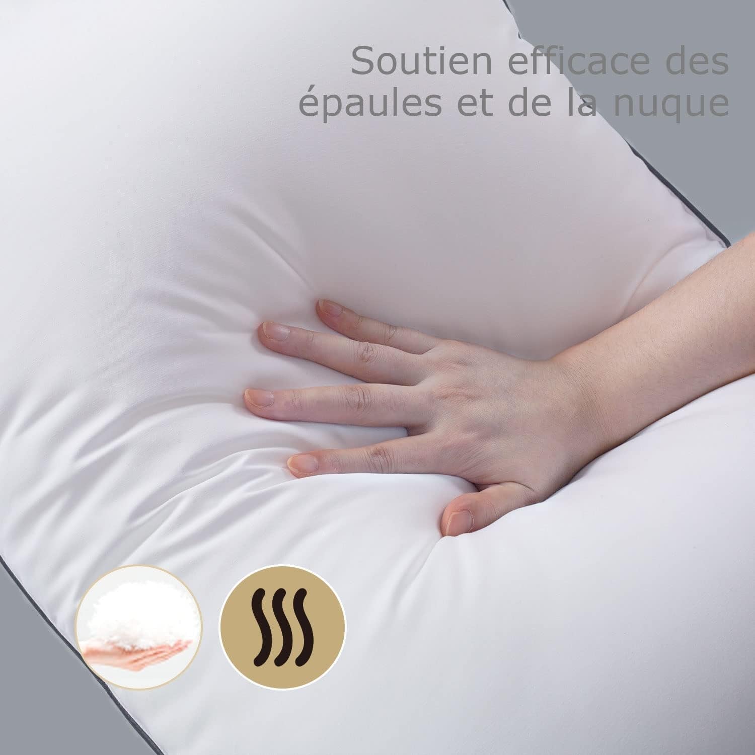 Cuscino Bedstory, 50 X 70 Cm, 2 Pezzi, Anti-morso, Traspirante, Ipoallergenico, Imbottitura: 100% Fibra di Poliestere, Ultra-Comfort, Morbido Comfort e Supporto Eccellente Cuscini Standard Naty Shop