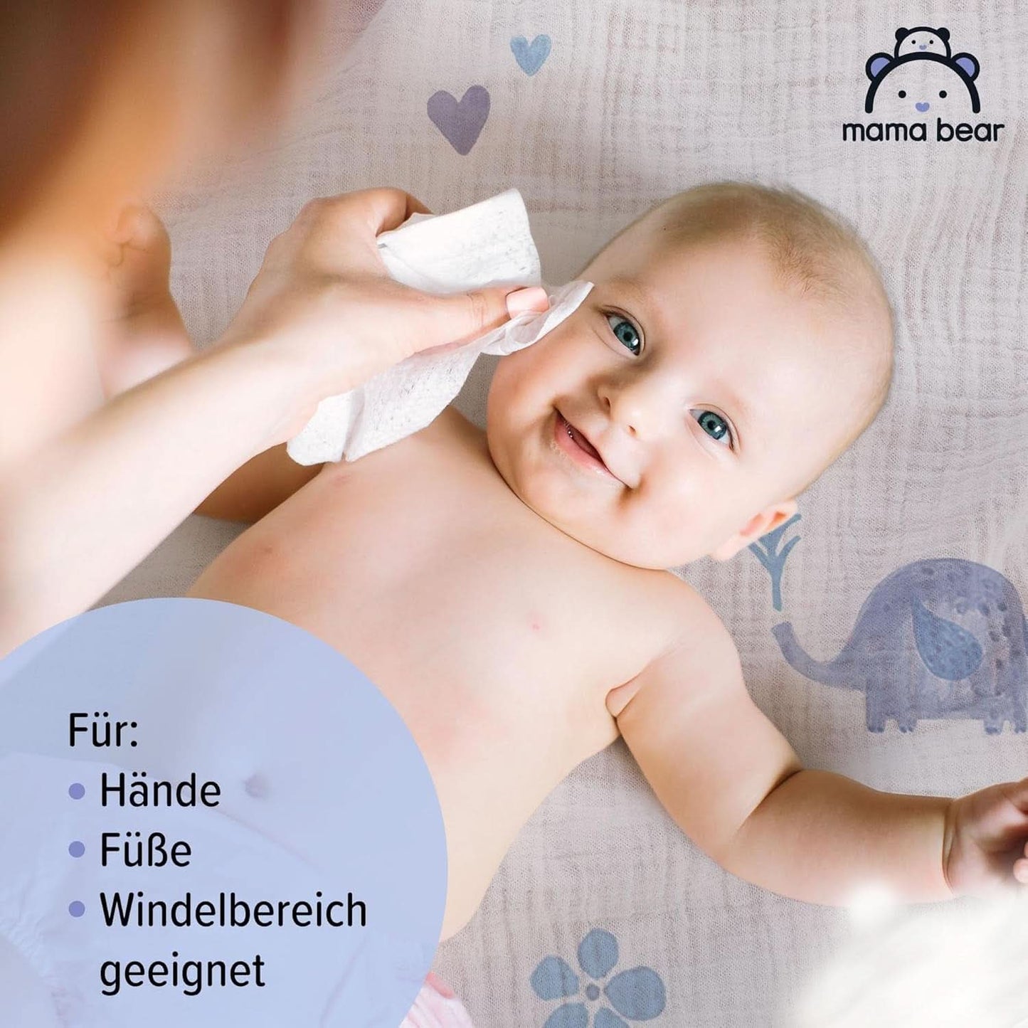 Naty Shop Mama Bear Sensitive Salviette per neonati senza profumo