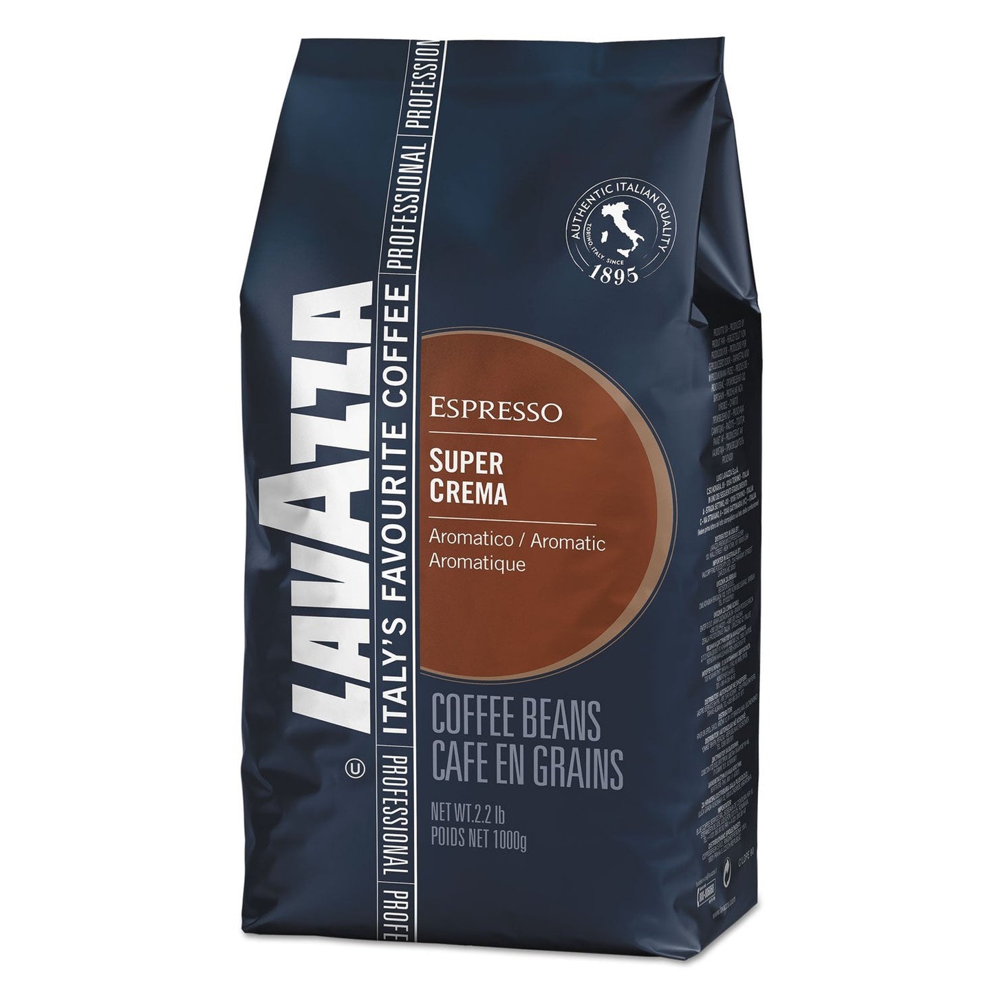 Caffè Lavazza Espresso Super Crema, grani interi, caffè macinato, 1000g