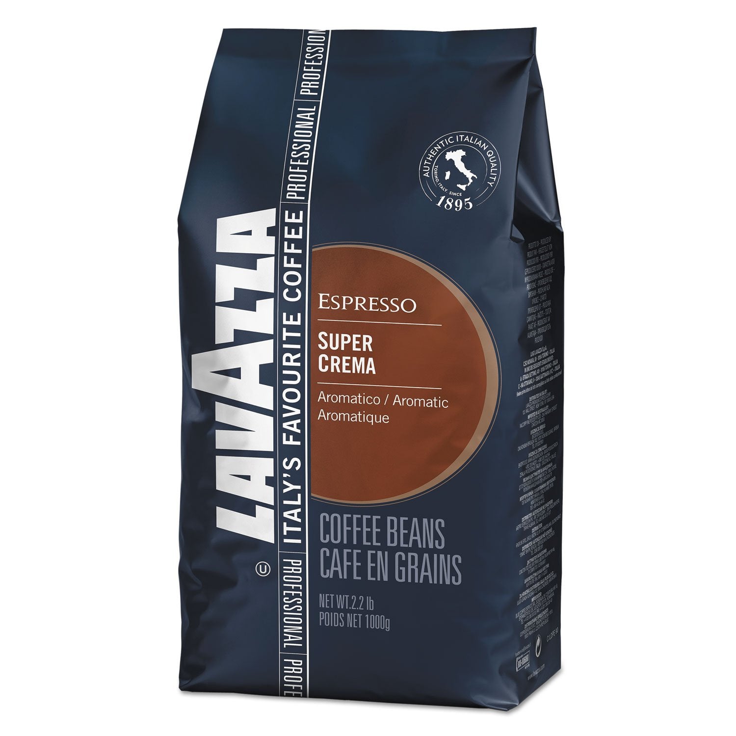 Caffè Lavazza Espresso Super Crema, grani interi, caffè macinato, 1000g