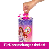 Mattel Disney Princess Ariel Set di bambole alla moda Spin & Reveal con 11 sorprese, inclusi 5 accessori, 5 adesivi e una scena di gioco ispirata al film HTV88