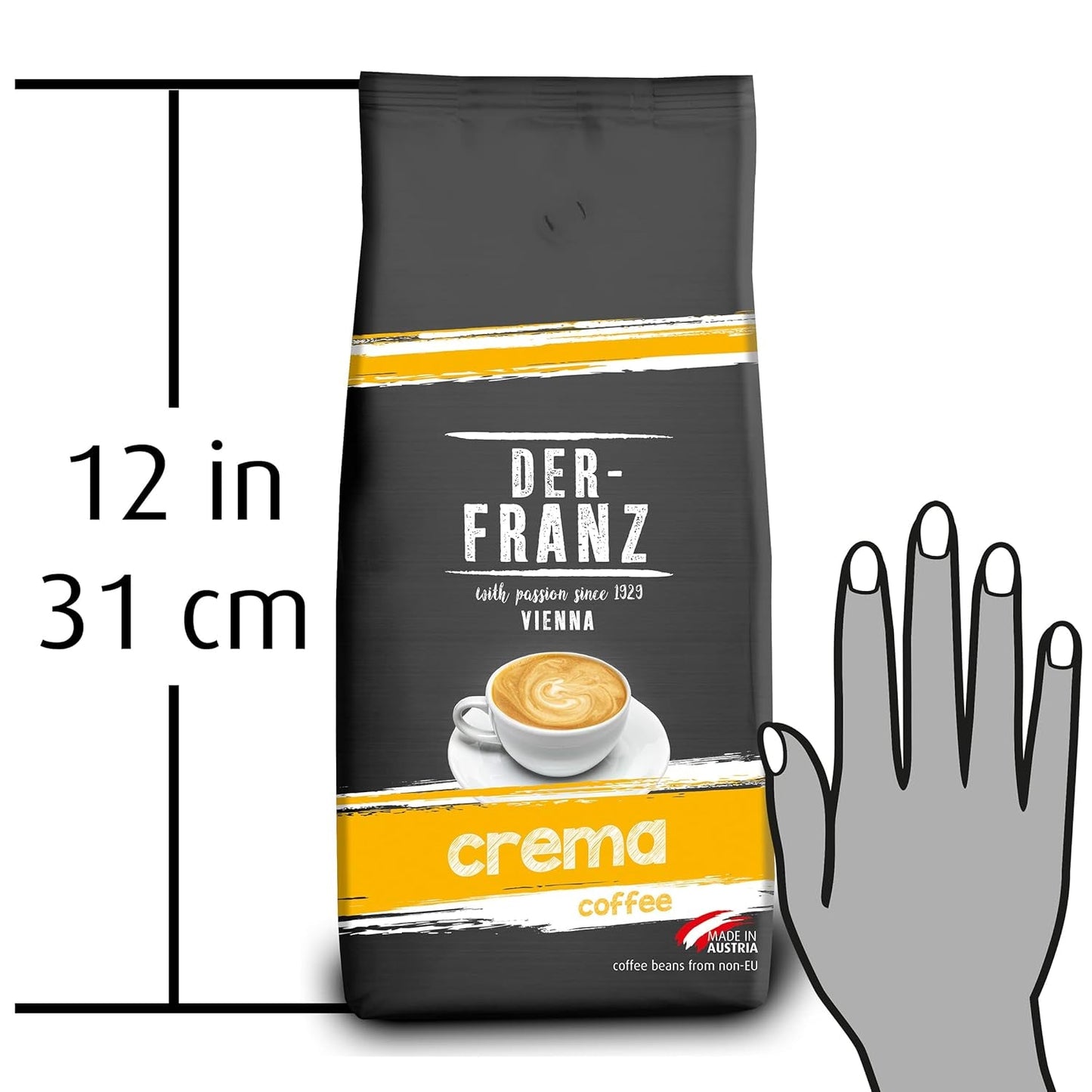 DER-FRANZ Kaffee Crema, Intensità 4/5, 100% Arabica, ganze Kaffeebohnen, 1000g