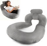 Cuscino da lettura, Cuscino per la schiena a forma di U con cuscino per il collo, Cuscino da gioco grigio, Cuscino per leggere, giocare, lavorare, riposare