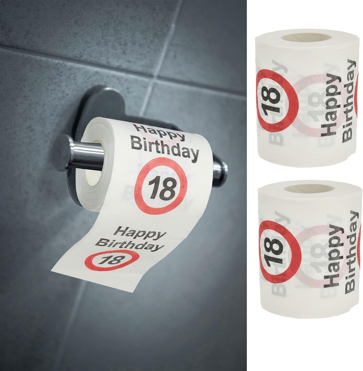 Set 4 carte igieniche "Buon 40° compleanno" │40° compleanno 24 metri 2 tessuti 180Gr/Qm │ Carta igienica motivo carta igienica (4 X carta igienica 40)