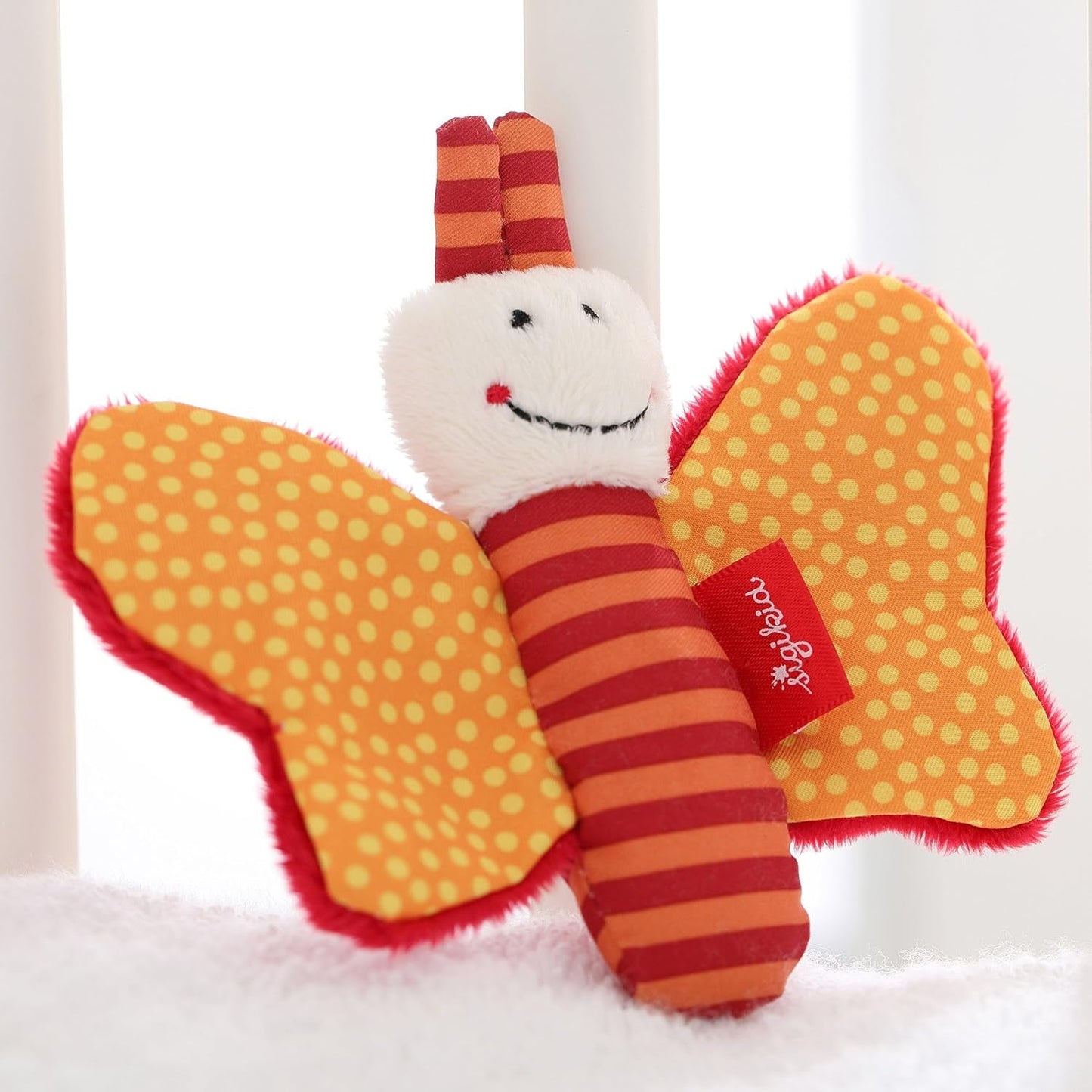41174 Serpente a sonagli Stelle rosse giocattolo per bambini e bambine consigliato dalla nascita marrone & 41181 Giocattolo cattura farfalla Stelle rosse giocattolo per bambini e bambine consigliato dalla nascita arancione Bebe Naty Shop Toys
