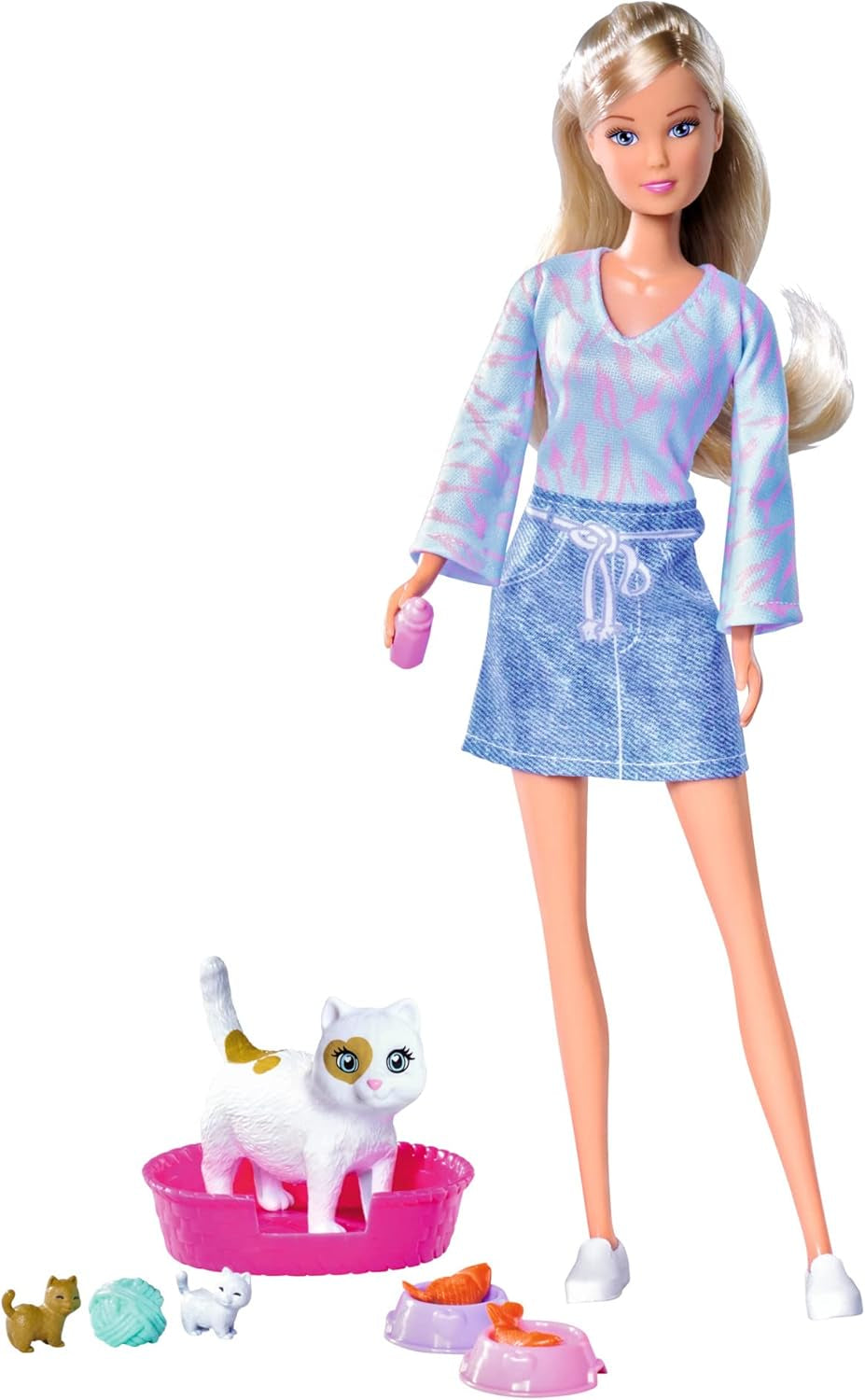 Simba Steffi Love Baby Cats, Puppe di gioco in abiti alla moda con gattini schwangerer e due gattini piccoli, Zubehör, 29cm, da 3 anni