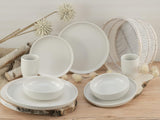 CreaTable, 33065, set di stoviglie da 12 pezzi serie Uno giallo-bianco, set di piatti in porcellana, lavabile in lavastoviglie e adatto al microonde, prodotto in Portogallo