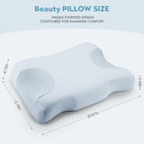 Royalisneeo Cuscino di bellezza per dolori alla schiena, allo stomaco e ai fianchi Cuscino per dolori al collo e alle spalle Cuscino in memory foam antirughe e antietà Blu (Standard) Cuscini ortopedici cervicali Naty Shop