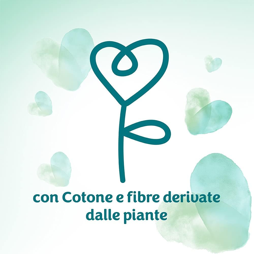 Salviettine Pampers Acqua Pura 468 salviette (confezione da 3) - 99% acqua, 100% cotone, 0% plastica, alcool e parabeni - Salviette detergenti ideali per pelli sensibili, umide, senza ingredienti aggiunti