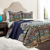 Lush Decor Trapunta Clara, cotone, turchese e mandarino, Piumini e trapunte Full/Queen Naty Shop Navy Full/Queen