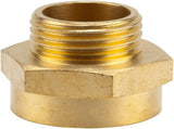 Gardena Nipplo filettato riduttore in ottone: connettore in ottone per riduttore filettato ad es. per pompe, filettatura esterna 33,3 mm (G 1 pollice) / filettatura interna 42 mm (G 1 1/4 pollice) (7266-20)