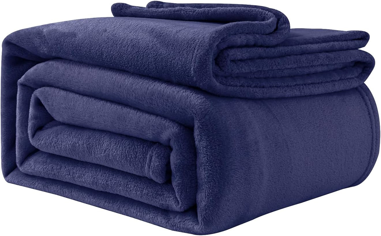 Coperta accogliente soffice coperta in pile 130 x 150 cm Coperte da letto Coperta da divano Grandi coperte morbide e copridivano per adulti Copridivano caldo lavabile in lavatrice Nero Good Nite Letti e coperte Blu navy 230 x 270 cm