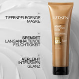 Maschera per capelli Redken per capelli secchi e fragili, rivitalizza e idrata, con complesso di cheratina e olio di argan, crema morbida e pesante, 1 maschera per capelli Naty Shop da 250 ml