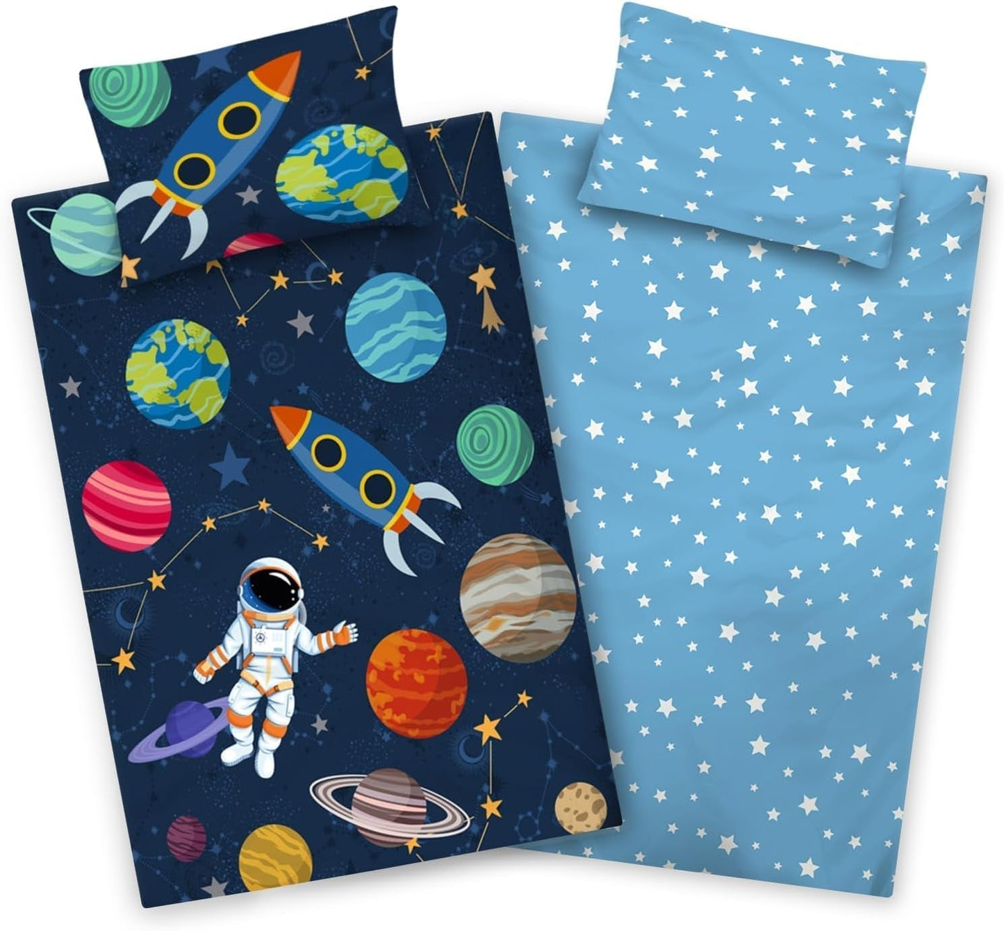 Aminata Kids Biancheria da letto per bambini, spazio esterno, biancheria da letto in cotone - bambini Naty Shop Titolo predefinito