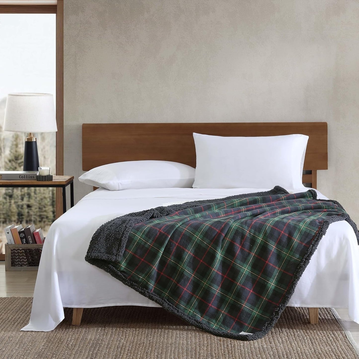 Coperta Eddie Bauer, flanella di cotone, decorazioni per la casa, reversibile, biancheria da letto Sherpa, quadri in pino, trapunte e trapunte Naty Shop