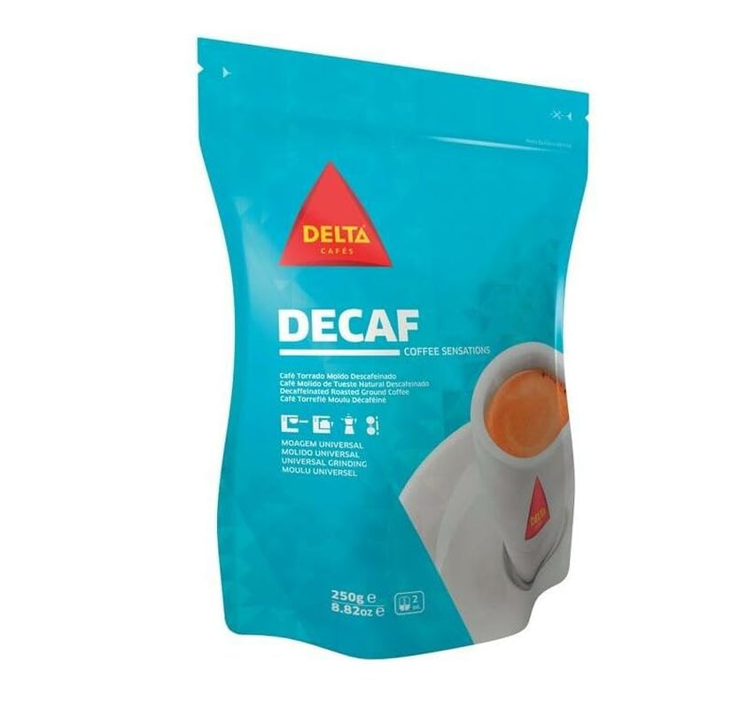 Caffè Decaffeinato Delta MQ 250g – Confezione da 2 | Caffè macinato | Aroma intenso senza caffeina