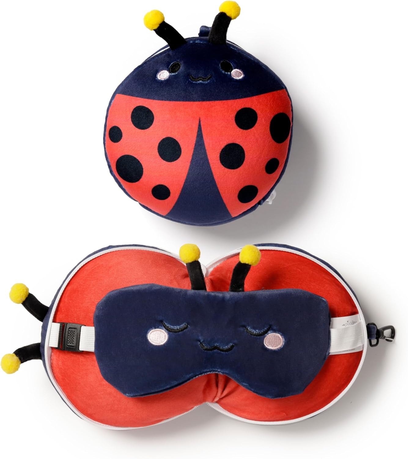 Puckator Relaxeazzz Cuscino da Viaggio con Maschera da Coccinella - Animali Morbidi, Multicolor, 1 Unità (Set di 1) Cuscini da Viaggio Naty Shop Titolo predefinito