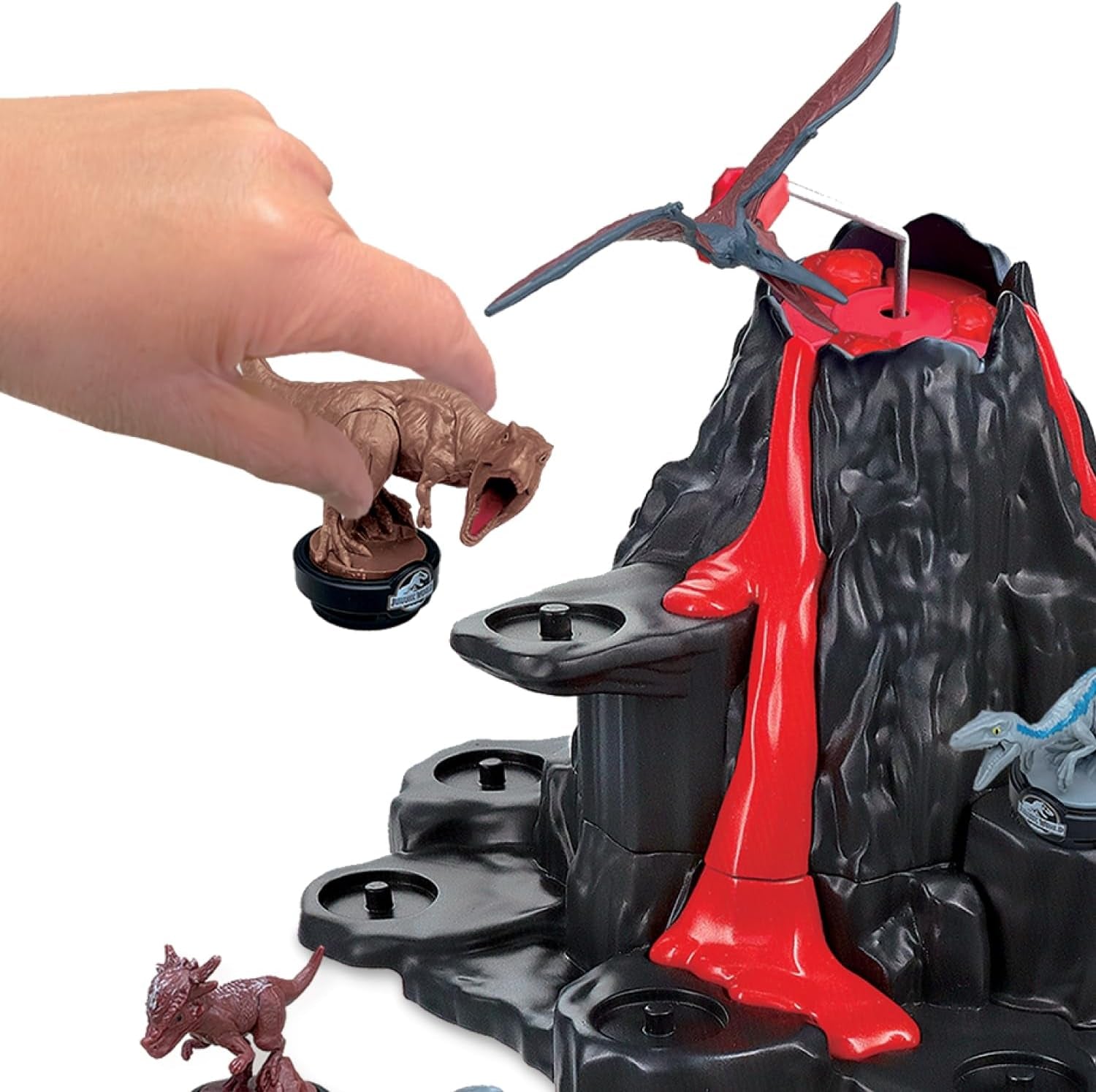 EPOCH Games - Jurassic World Trembling Volcano 7509 Gioco da tavolo giocattolo con dinosauri per bambini dai 4 anni in su