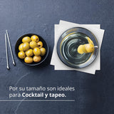 Confezione da 300 tovaglioli di carta da cocktail bianchi + porta tovaglioli in acciaio inox con trama a micro punti assorbente spesso 10 x 10 cm piegati insieme