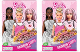 Cereali Barbie Rainbow Loops, anelli colorati di grano, avena e mais al gusto di frutta per una colazione perfetta, 1 confezione (1 x 350g)
